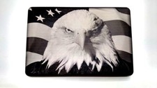 Billet Aluminum Trailer Hitch Cover, American Flag With Eagle, 3x5, Made In USA