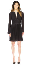Michael Michael Kors Women Pleated Mini Dress Black Petite Size PM