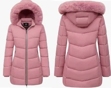 Size Medium Beautiful Soft Pink Moerdeng Womens WINTER Parka Jacket Coat WARM!