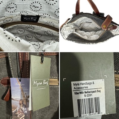 NWT Myra Bags Vibe with me Backpack Spiral Pattern Cowhide 