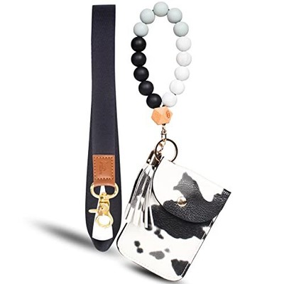  Keychain Bracelet Silicone Key Ring Bracelet Beaded Wrislet 9.5'' Cow Upgrade