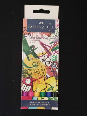   Faber-Castell Goldfaber ''Graffiti'' Aqua Dual Tip Markers 6 pcs Manga Anime  