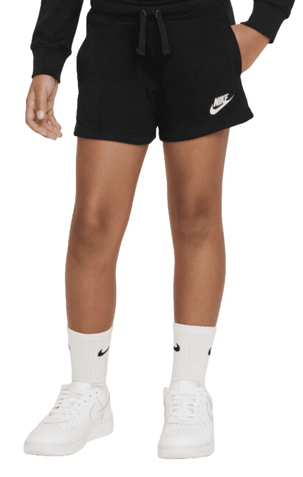 耐克 Little Kids' Girls' Club 抓绒短裤 尺寸 6 (5-6) 黑色 粉红色 — 第 4/4 张图片