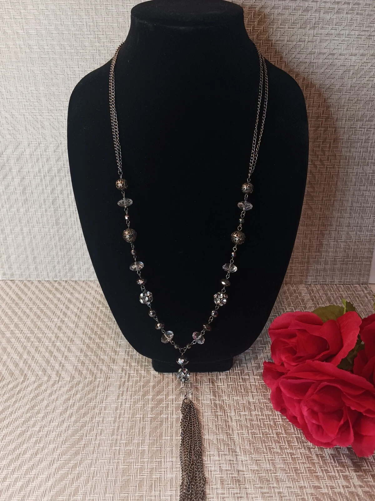 VETEMENTS Collana donna nappa nera argento