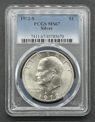 Atemberaubender amerikanischer 1972-S gegradeter Eisenhower Silber Dollar PCGS MS67
