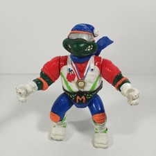 Vintage TMNT Hot Doggin Mike 5" Figure Michelangelo Teenage Mutant Ninja Turtles