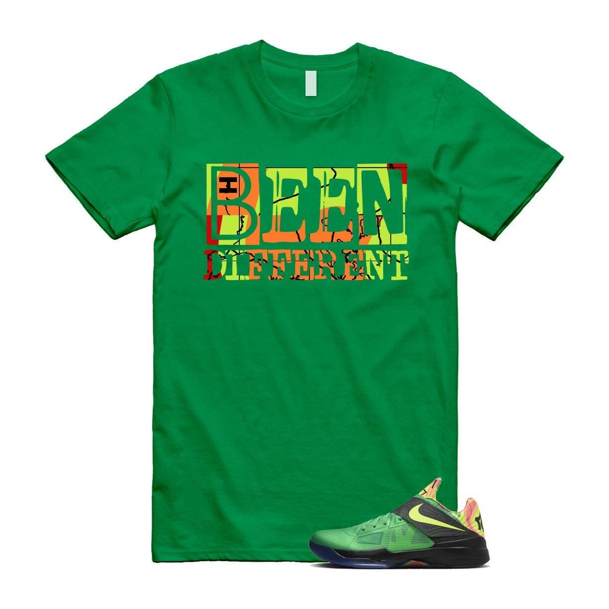 Weatherman KD Lush Green Volt Black Team Orange T Shirt Match