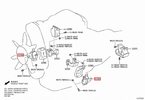 Genuine Hilux KUN35 KUN26 KUN25 2KD 2.5 Diesel 1KD 3.0 Diesel Front Engine Mount - Picture 10 of 12