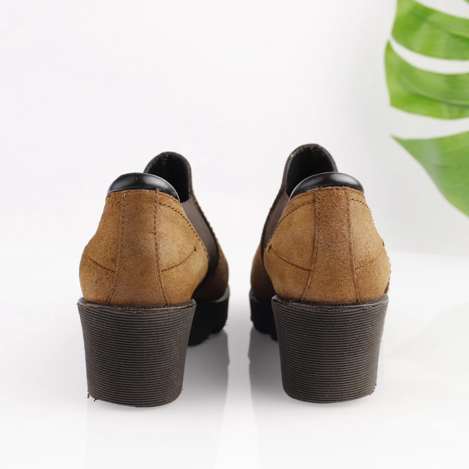 Bota Chelsea Donald Pliner Mujer Sheldy Talla 8.5 Gamuza Tostada Cuña Italia Foto 4 de 4