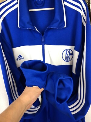 Vintage Adidas FC Schalke 04 Football Jacket Soccer Track Top Mens