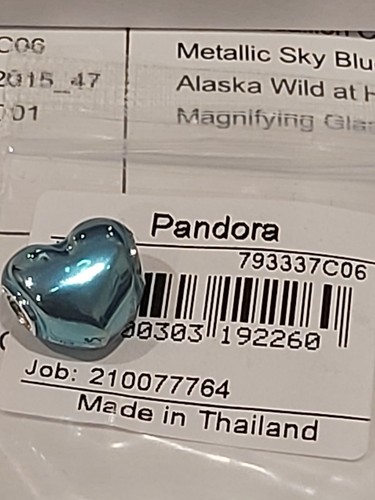 Aut PANDORA STERLING SILVER *ONLINE EXCLUSIVE* METALLIC SKY BLUE HEART 793337C06 - 第 4/19 張圖片