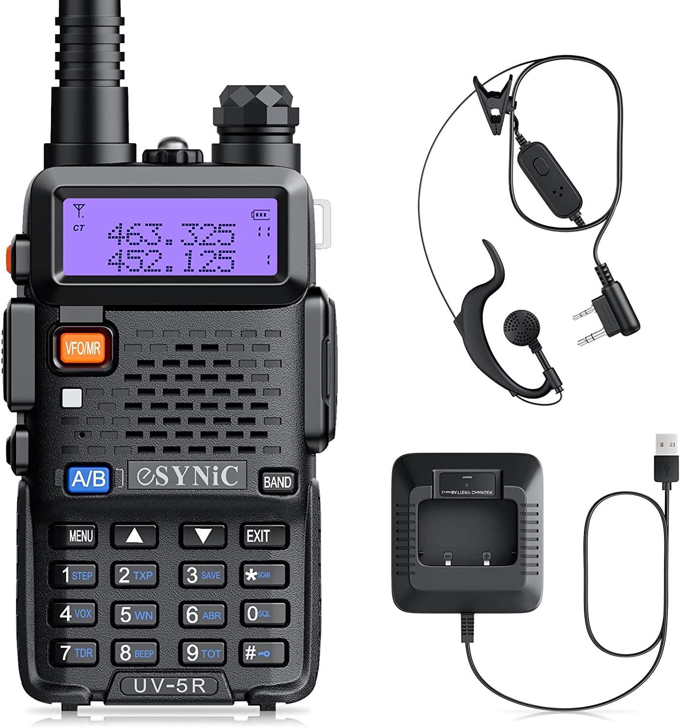 Handheld Police Radio Scanner Fire Transceiver Portable Antenna Walkie
