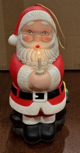 Carolites Musical Santa w/ Lighted Candle Christmas Battery Operated Ornament