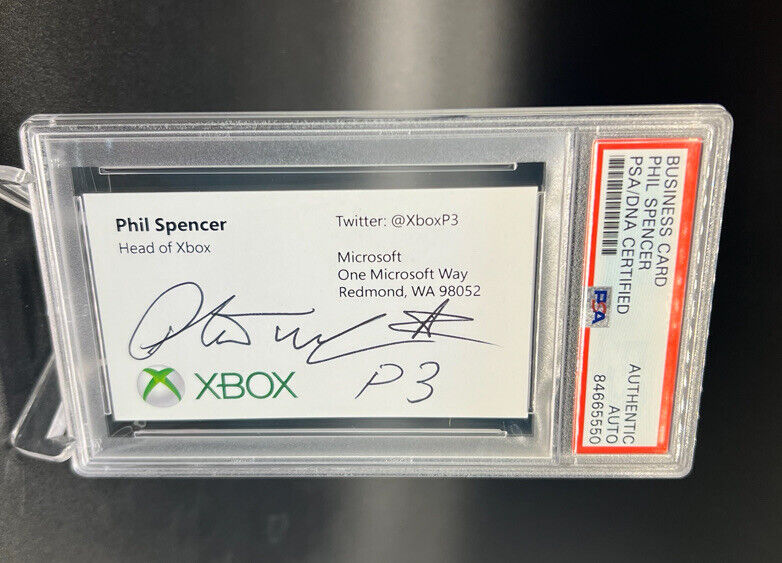 Phil Spencer Head of XBOX Autographed Signed Business Card PSA/DNA  Authentic