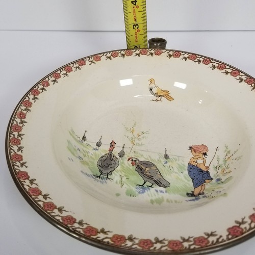 Vintage Porzellan Baby Kind Wärmschüssel Geschirr Junge & Vögel - Deutschland SIEHE BESCHREIBUNG - Bild 10 von 10