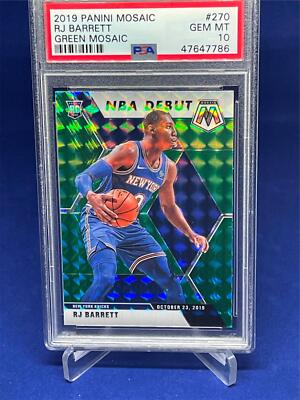 RJ BARRETT 2019-20 PANINI MOSAIC NBA DEBUT GREEN PRIZM ROOKIE RC 