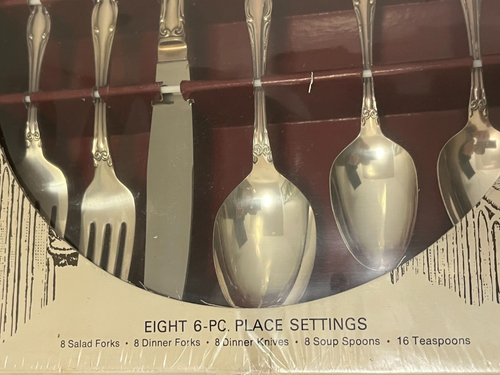 Antyk Wm. A. Rogers 1949 Old South ll / 54-częściowy posrebrzany zestaw (ZAPIECZĘTOWANY) - Zdjęcie 16 z 24