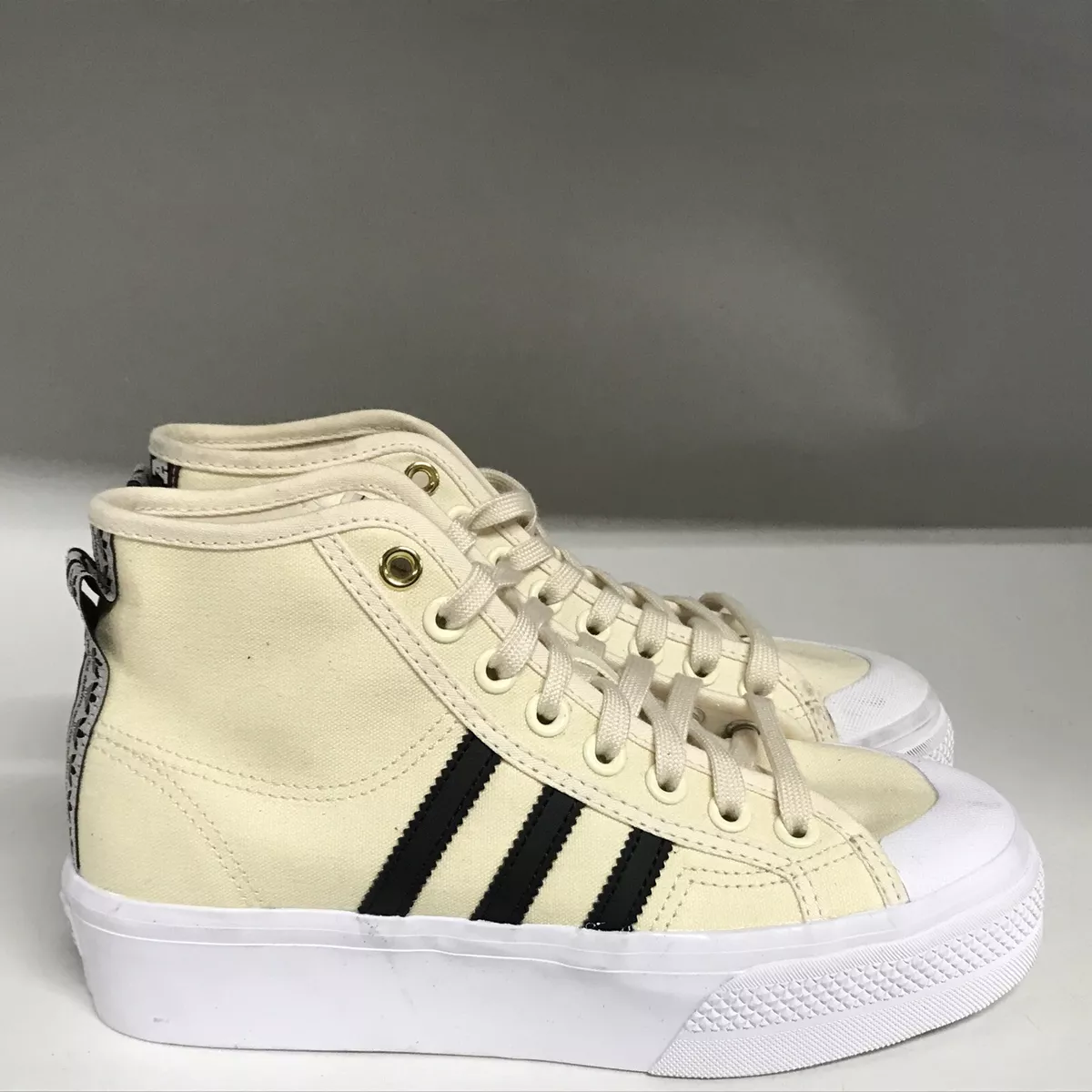 adidas Nizza Platform Mid Wonder White/Black/Victory Crimson Womens Size  7.5M | eBay