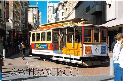 MODERNE AMERIKANISCHE TOPOGRAPHISCHE POSTKARTE SAN FRANCISCO CABLE CARS LRG GRÖSSE G P SEHR GUTER ZUSTAND
