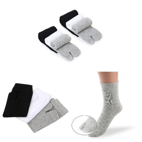 6 Pairs Socks Men Women Kimono Flip-Flop Sandal Split Toe Tabi-Ninja Socks Socks - Picture 8 of 9