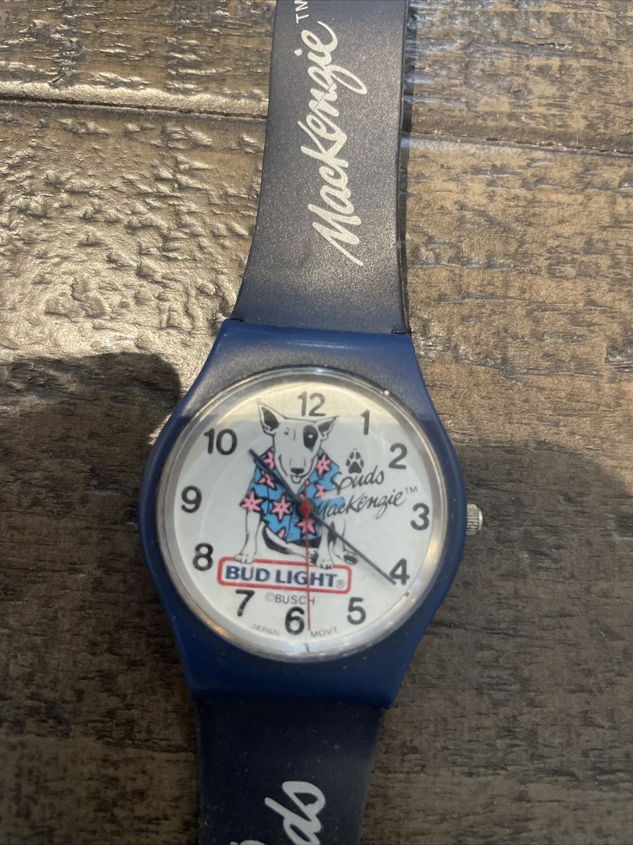 1986年　BudLight スパッズマッケンジー パブミラー　時計　看板　バー 1987 BUD LIGHT BEER BUDWEISER & SPUDS MACKENZIE Vintage-Look