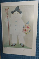 Pablo Picasso Print - Portrait of Paulo as Pierrot, Signed  #99/200, Book Plate