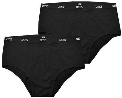 D555 Herren Thompson Packung 2 Y-Vorderseite Baumwolle Slip Schwarz, 2XL Zu 6XL