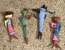 Unique Vintage Susan Spohn Spirit Doll Beaded Soft Sculpture Wall Art – Signed!