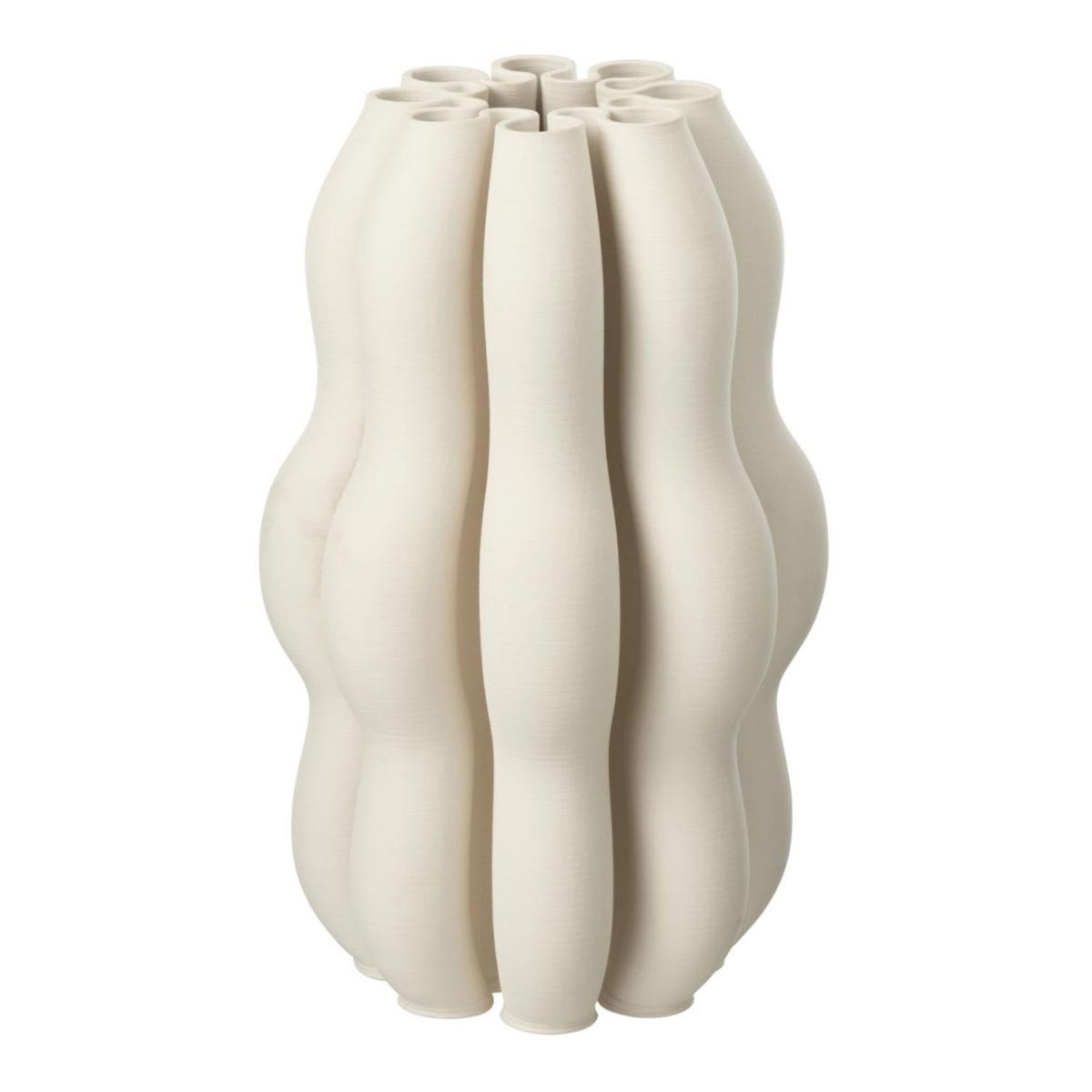 Vase en céramique Naos 40cm beige pour décoration intérieure moderne
