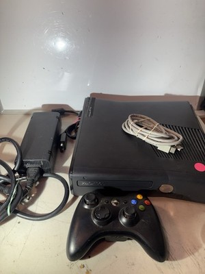 Xbox 360 1439 Matte Black Console W Cables/Controller NO Hard Drive Tested