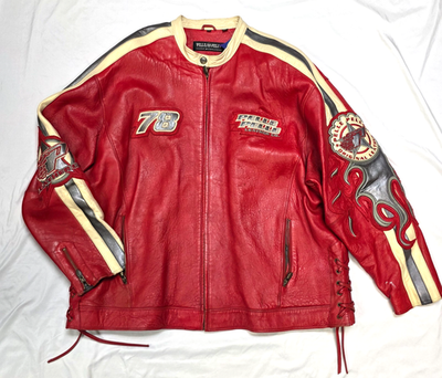 vtg 90s PELLE PELLE Marc Buchanan LEATHER Jacket Men's 52 2XL XXL
