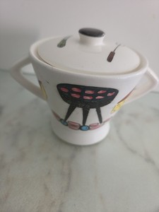 Mid Century  Vintage Keramik Zuckerdose Summertime, Sugar Bowl