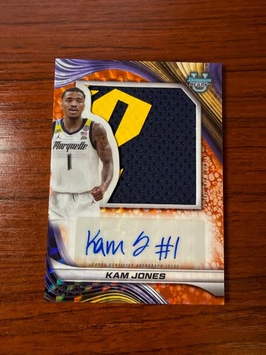 Kam Jones Orange Patch Auto - 2024-25 Bowman U Best Marquette RC #PJRA-KJ