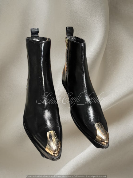 black and gold dress boots Women's Stay In Touch Black Patent Faux Leather Boots | Size: 6.5