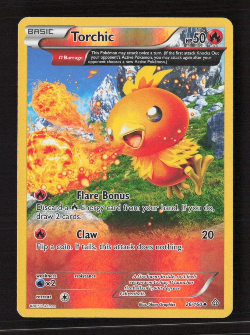 Torchic (Omega) Uncommon Reverse Holo XY - Primal Clash 26/160 LP Pokémon TCG