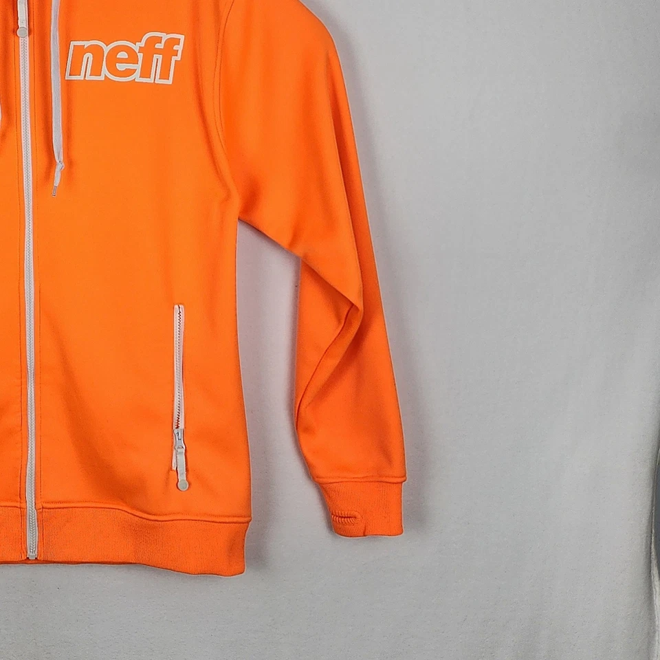 Neff Daily Shredder Orange w/White Logo Full Zip Hoodie Womens XL - See Sm Spot - Image 2 of 4