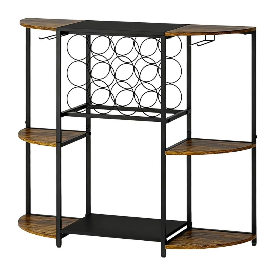 Estante para Vinos con Luz LED Armario para Bar de Vinos Rústico para Salón Decoración del Hogar Foto 3 de 4