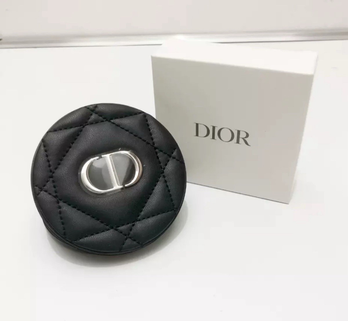 NEW IN BOX Authentic Dior Quilted Logo Pocket Compact Mirror