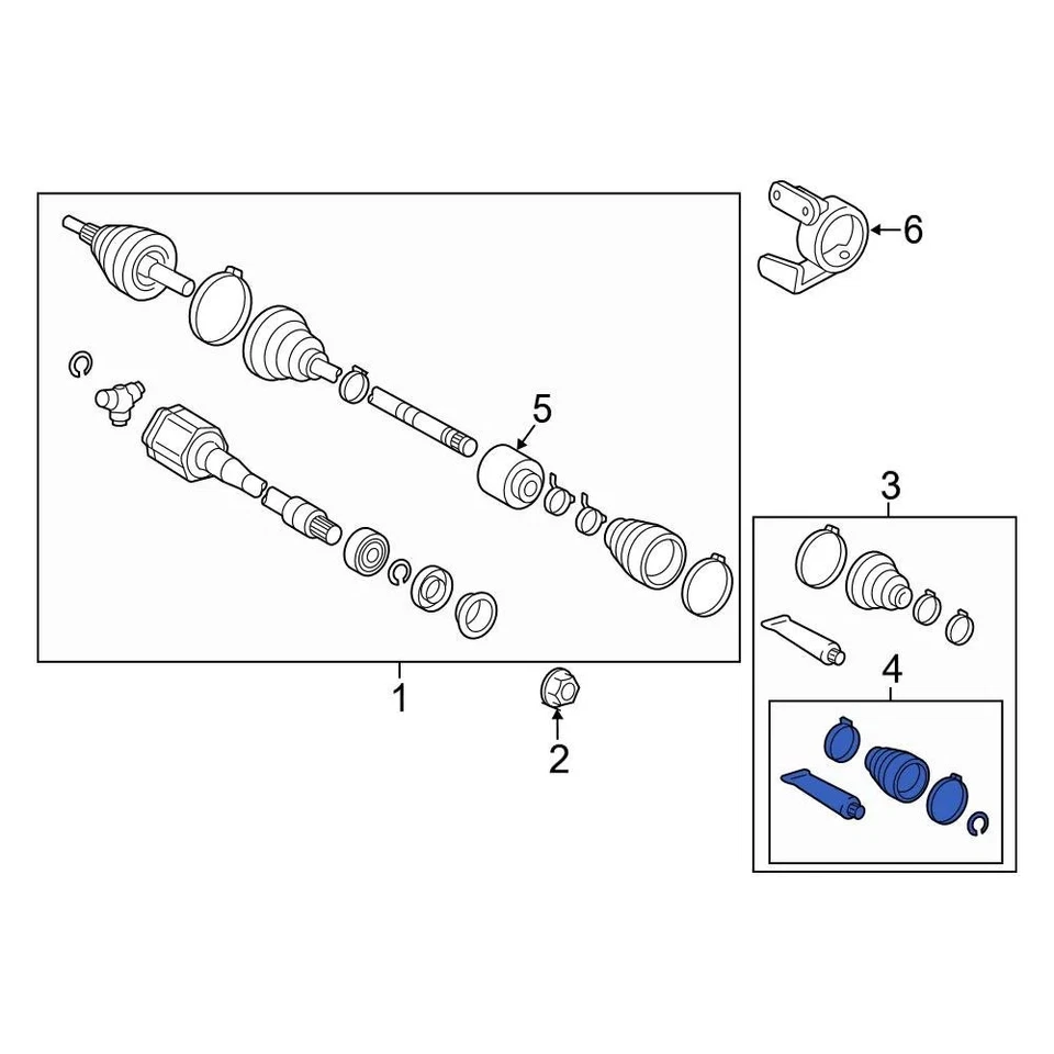 For Toyota Camry 2014-2017 Toyota 0442706540 Front Right Outer CV Joint Boot Kit - Изображение 2 из 4