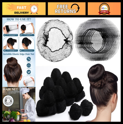 500 Pcs Nylon Hair Nets for Food Service, 24'' Elastic Edge Mesh, Invisible Black