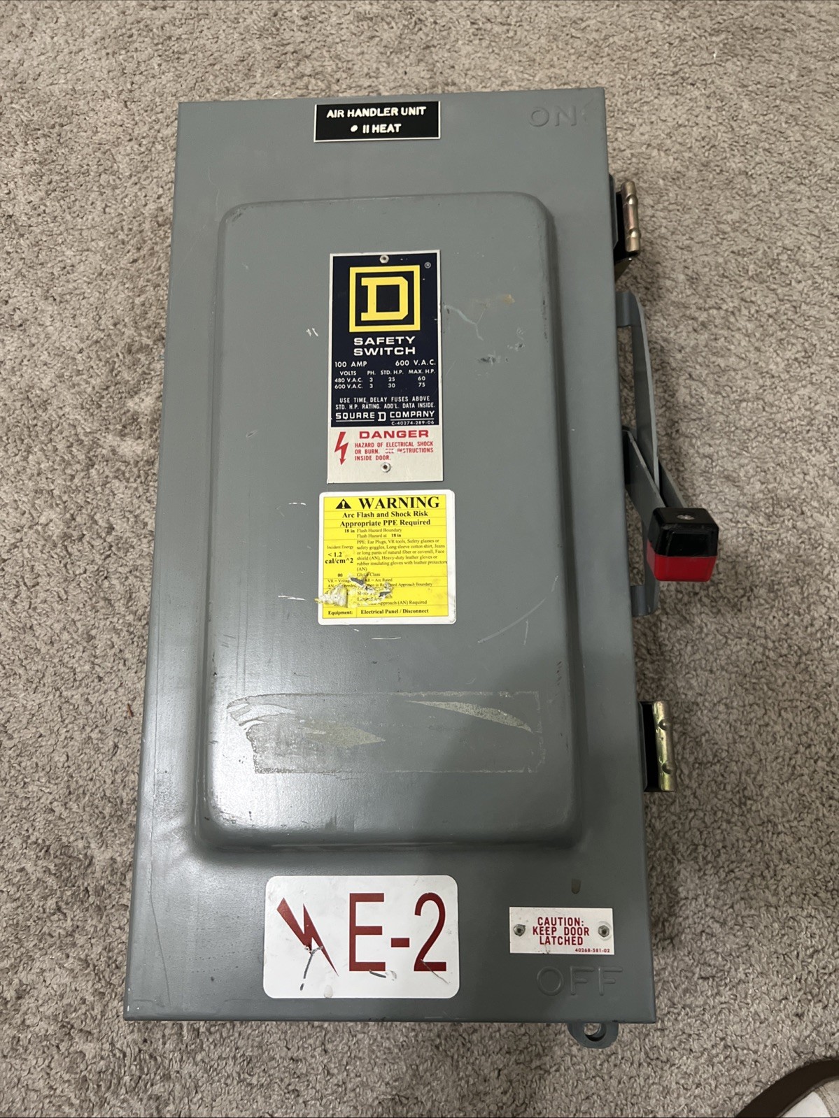 Square D H363AWK 100A 600V Fusible Disconnect Switch Type 3R 100 Amp 🟥