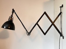 alte frühe Midgard 109 Scherenlampe Werkstattlampe 30er Bauhaus Lampe scissor