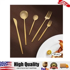 90 Set Tableware Stainless Steel kitchen Utensils Spoon Fork Knives For Party 