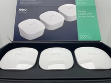 EERO WIFI SYSTEM PACK OF 3 J010001 NEW OPEN BOX FOR UP TO 5000 sqft 1000 Mbps