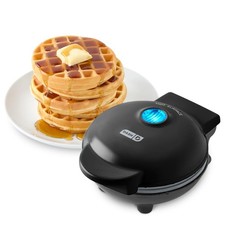 Dash Mini Waffle Maker with Ceramic Nonstick Cooking Surface, 4 Mini, Black