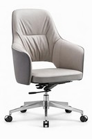 Ergonomischer Chefsessel Grau Mit Hoher RüCkenlehne Und Rollen