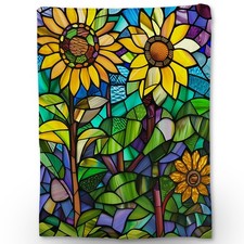 Colorful Sunflower Blanket, Soft Flannel Throw Blanket for Couch, Bed, Travel...