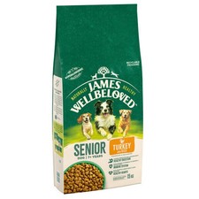James Wellbeloved Dog Senior Turkey & Rice 15kg - DOG FOOD 4.84 per kilo