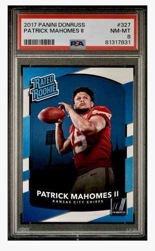 2017 Panini Donruss - Patrick Mahomes II - Rated Rookie#327 (RC) PSA 8 KC Chiefs