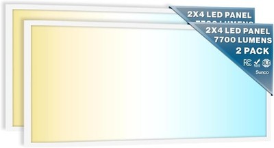 Sunco 2x4 LED Flat Panel Light Drop Ceiling Office Fixture 7700 LM Selectable